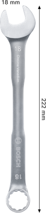 Kunci kombinasi Bosch 18 mm krom vanadium.